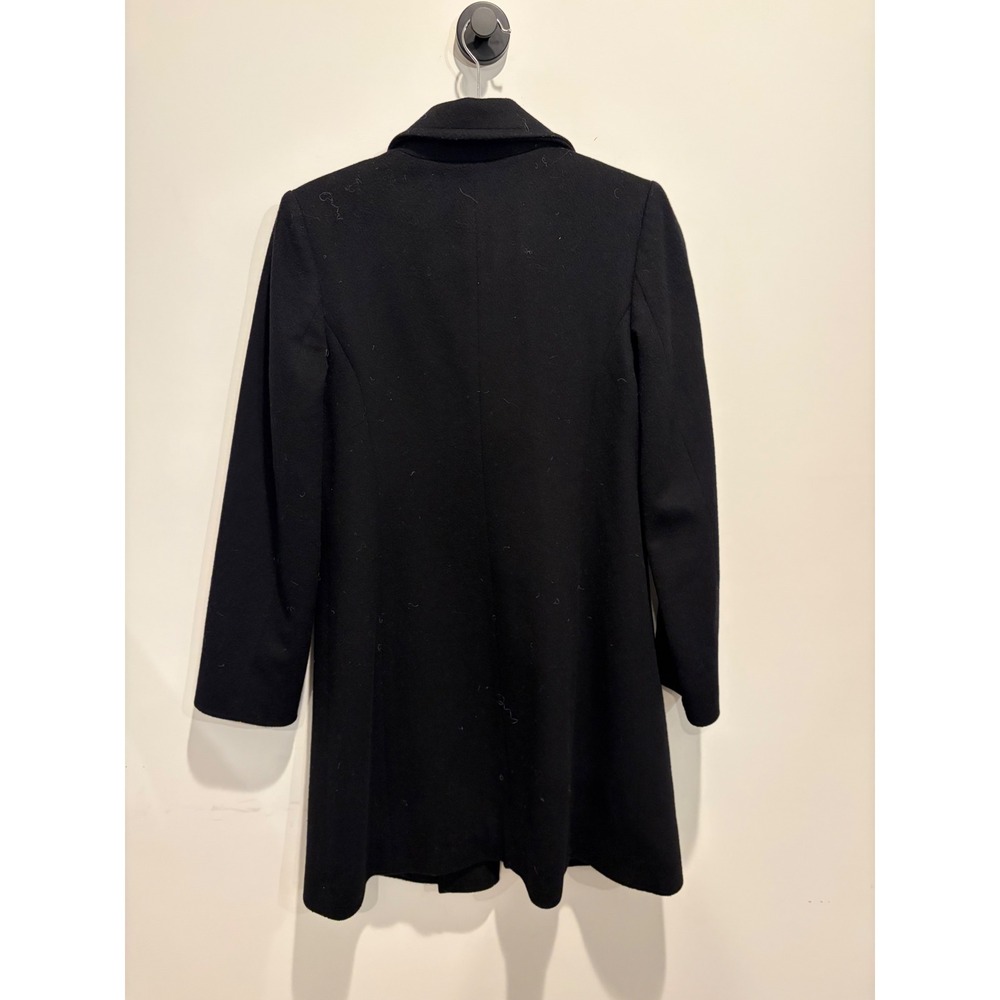 Fleurette Loro Piana Wool Coat Black Notched Lapel 3 Button Mid Length Womens - Picture 5 of 9